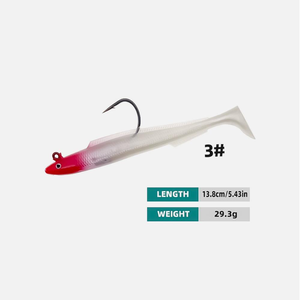 Bionic Soft Fish Lure - Laser Eel Lead-Head Bait, Black Fish Attractor, Available in Five Colors