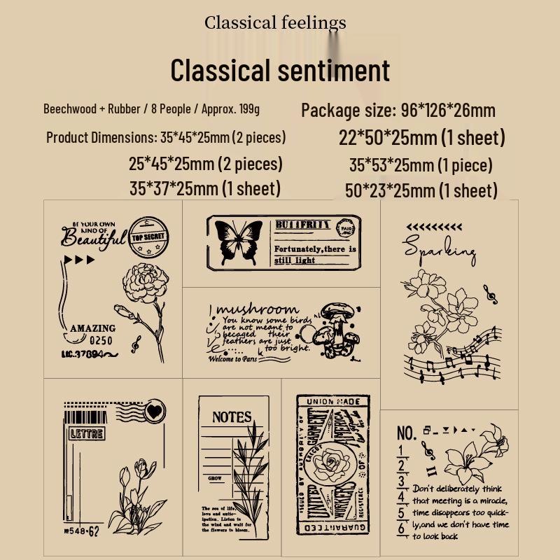 Yue Zhen Twilight Mark Wooden Decorative Journal Stamp for DIY