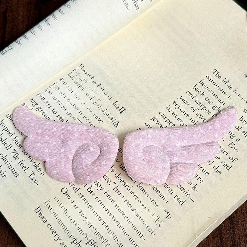 Korean Sweet Cute Dot Wings Fabric Hairclips for Women Girls Duckbill Clip Barrettes Hair Styling Accessories Hairpin Daily Wear