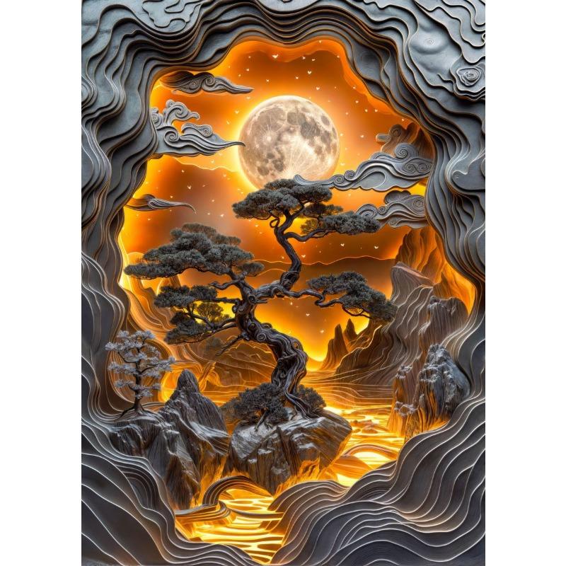 

Абстрактный Лавовый Пейзаж Холст Постер Бонсай Восход Луны Вид Долины Принты Картина Настенное Искусство Картинки Гостиная Домашний Декор 21cm×30cm NoFrame