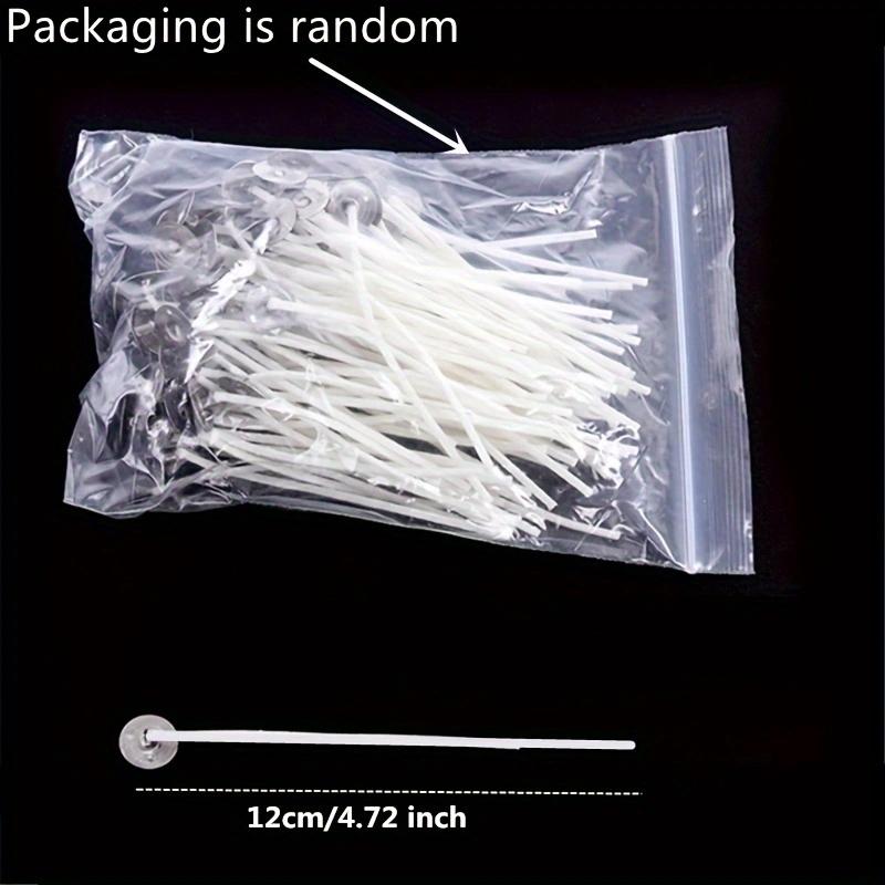 100Pcs Candle Wick with Metal Base, Handmade Aromatherapy Candle Wick, Homemade Beeswax Candle Consumables