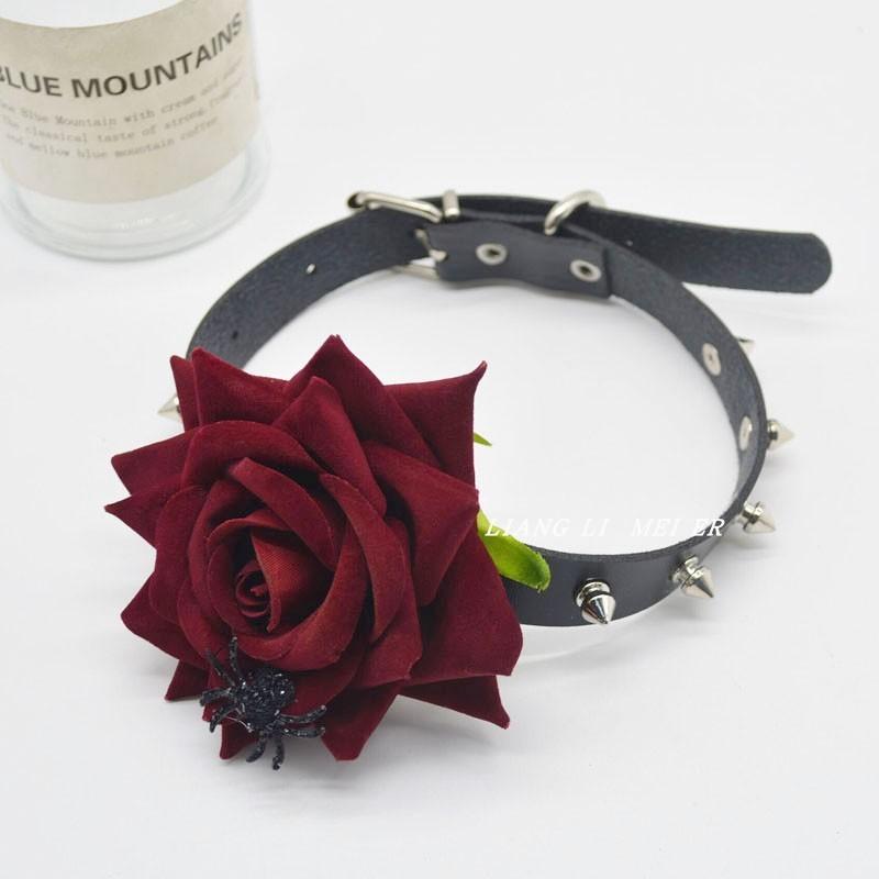 European and American cross-border y2k babes butterfly leather collar punk rock choker collarbone chain necklace foreign trade jewelry