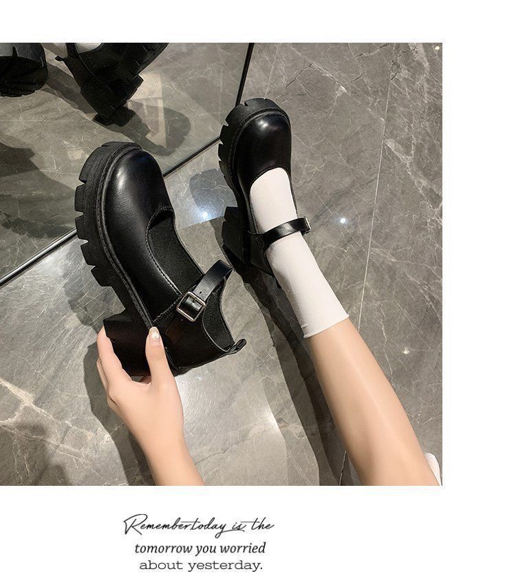 

Туфли на платформе с грубым каблуком, маленькие кожаные туфли, женские туфли в стиле лолиты в британском стиле, 2025, новые туфли jk, ретро-туфли Мэри Джейн 40