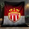 1PC Monaco Football club Printed Soft Flannel Blanket Throw for Adult Bedroom Living Room Sofa Camping Travel Fan gifts Christmas Gifts