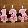 Pink Glitter Number Birthday Candles With Sweet Bow Decor Perfect For Girls Birthday Parties Baby Shower Celebrations