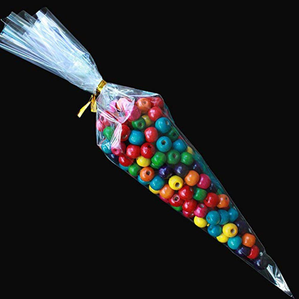 Celofan transparent Favor de petrecere Sigiliu Con Husă Pungă de bomboane din plastic Pachet transparent Buzunar pentru gustare