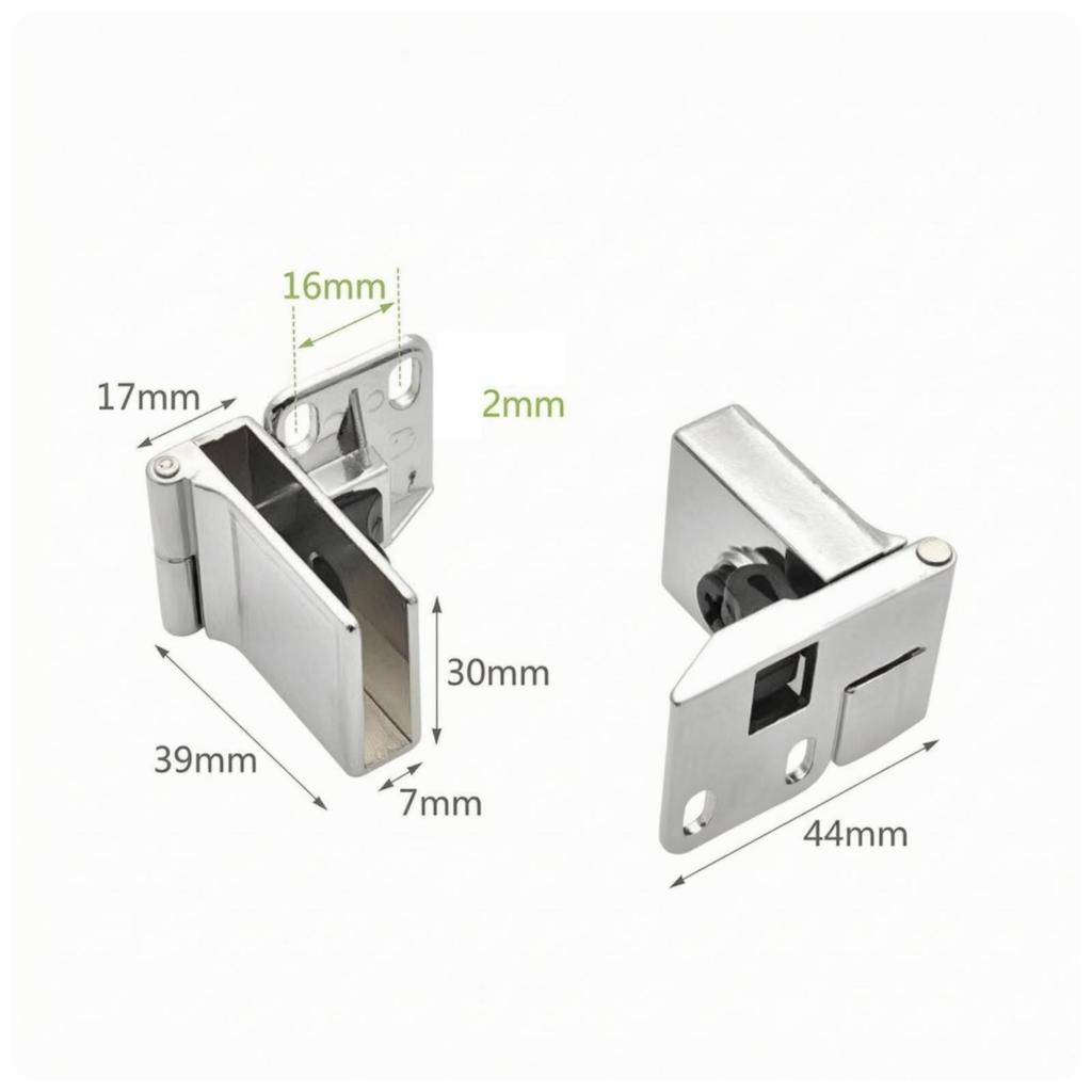 Frameless Glass Door Hinge Zinc Alloy Hinges Sleek for Display Cabinets