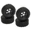 4WD Rubber Tires Aluminum Alloy Wheel Hub for WPL C14 C24 B14 B24 B16 B36 1 16 RC Car Upgrade PartBlack