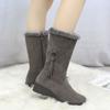 Women's Soft Elastic Thick Sole Winter Warm Cold Padded Snow Boots Non-slip Wear Outdoor Leisure Sports Mid-calf Cotton Boots