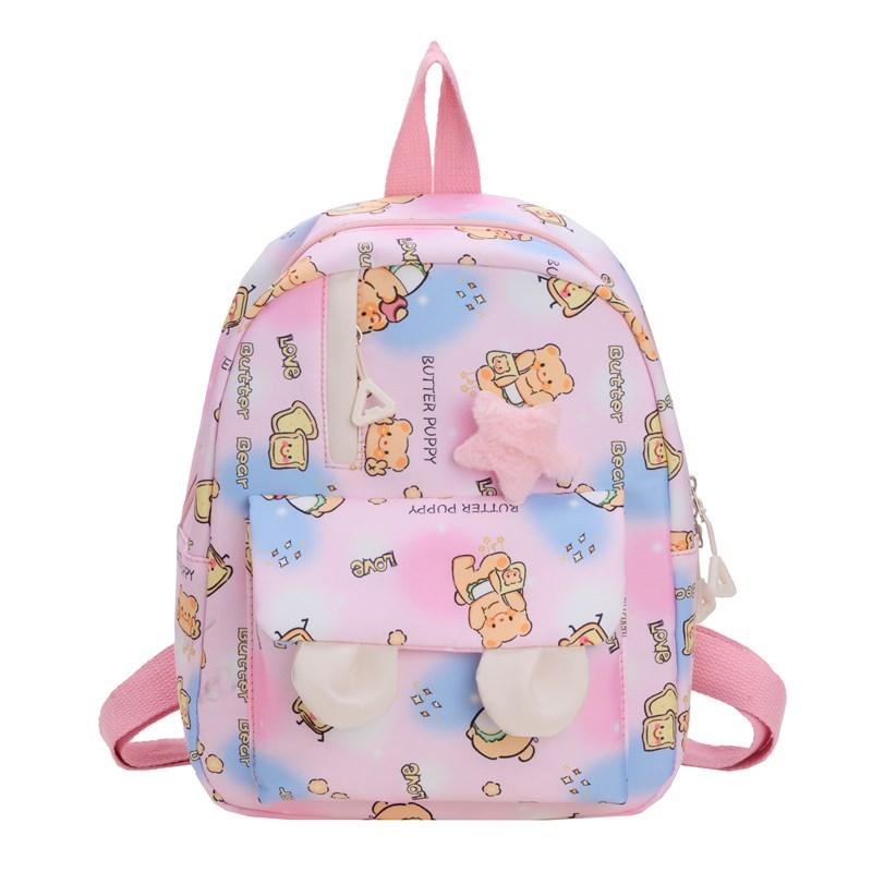 Cute Rabbit Ears Boys And Girls Backpack Cartoon Animation Bear Print Baby Schoolbag Children'S Backpack Tide