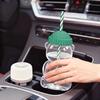 Cute 2025 Bear Plastic Cup Transparent Large Capacity Plastic Cup with Straw With Lid Teddy Bear Plastic Cup Home Bar