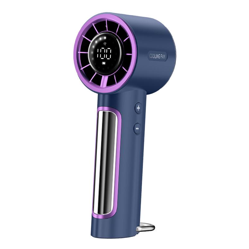 Handheld Turbo Fan: 100-Speed Stepless Adjustment with Digital Display for Portable Cooling