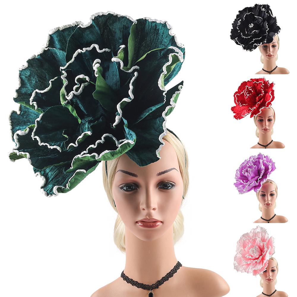 Large Flower Fascinator Exaggerated Headband and Clip Elegant Hair Accessory  for Women
