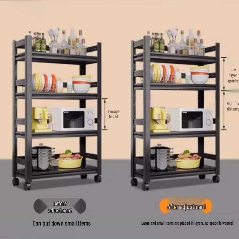Yunshuang Floor-Standing Kitchen Storage Rack with Fence