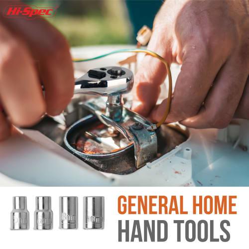Hi-Spec 69-Piece Socket Wrench Compact DIY Tool Set with Box Case for Home & Garage Use, Includes Driver Bits, 1/4" Metric Sockets, and Wrench Handle