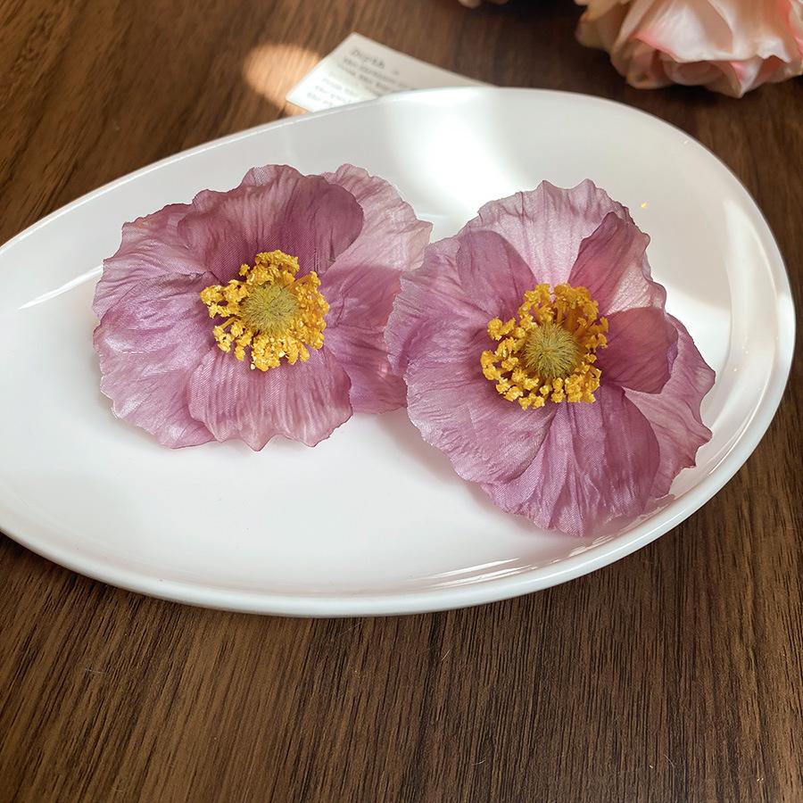 Spring and summer fabric flower earrings fashion super fairy design stud earrings high sense sweet small fresh earrings women