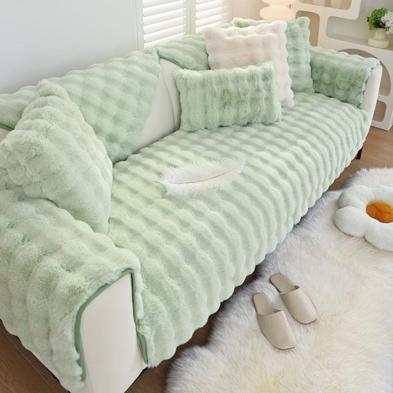 

Стильный утолщенный чехол для дивана 4-местный нескользящий плюшевый ультрамягкий чехол для дивана одноместный чехол для кресла защитная мебель 2-3 места 70x70cm 1pc