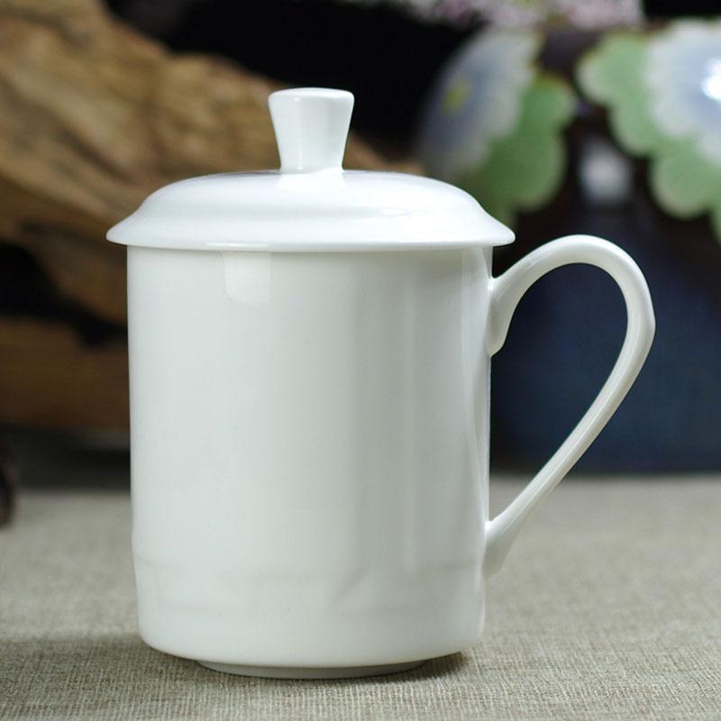 Jingdezhen Bone China Tea Cups with Lids, Conference Cups, Ceramic Water Cups, Office Cups, Gift Cups, Jing-style Cups