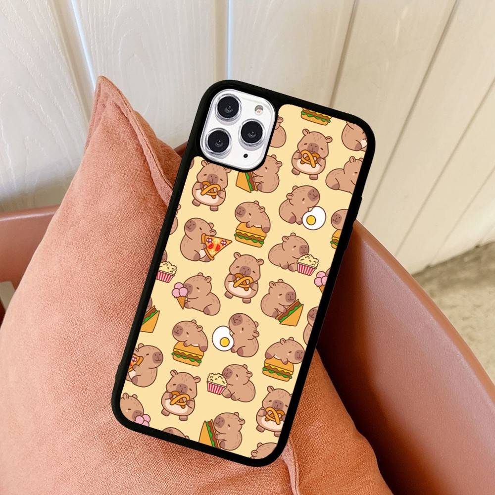 Cute Capybara Phone Case For IPhone 17 16 Pro Max Air 13 12 Mini 14 15 Plus 11 PC+TPU Back Cover