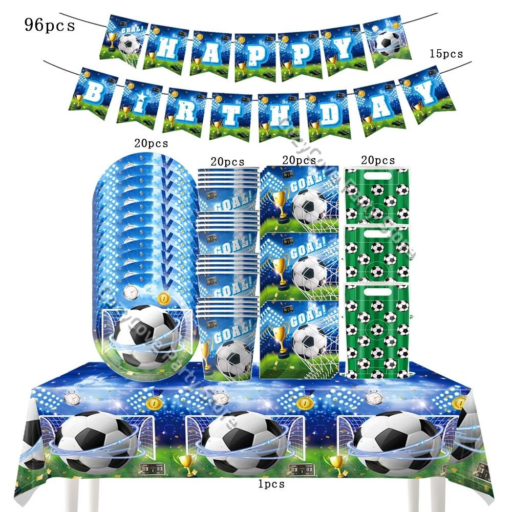 Football Birthday Decorations Soccer Theme Party Supplies Cup Plate Banner Balloons For Kids Boys Party Favor Gifts Photo Props