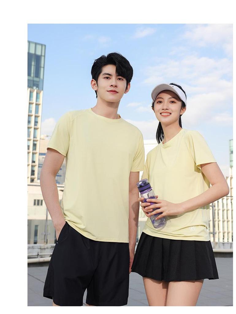 Disante Sports Quick-Dry Ice Silk Round Neck Custom T-Shirt - Short Sleeve for Group Activities and Running