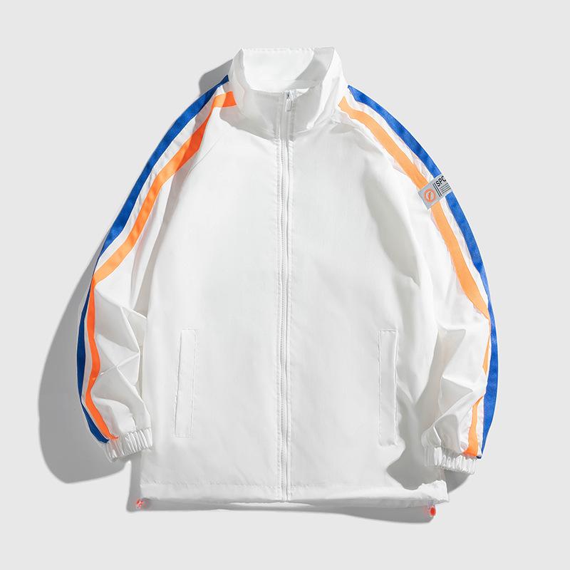 Vielseitige Jacke Herren Koreanische Version Lässige Jacke Frühling und Herbst Stehkragenjacke Mode Paar Kontrastjacke