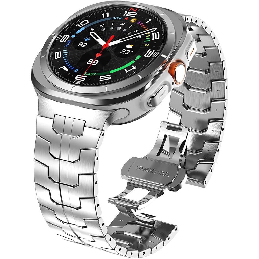 

No Gaps Stainless Steel Band For Samsung Galaxy Watch Ultra 47mm 2025 Metal Strap Wristband Bracelet Accessories срібний