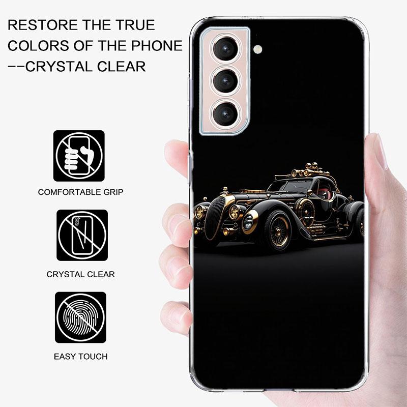 Steampunk Car Phone Case For Samsung Galaxy S25 Edge S24 S23 FE S21 S20 S10 Plus S22 S26 Ultra Cover Clear Cases TPU Capa Shell