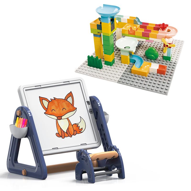 Children's Multifunctional Building Block Table Foldable Drawing Board  Ever-changing Boy Toy Table  Educational Baby Girl Table and Chairs