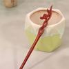 Retro Sandalwood Hairpin New Chinese Cheongsam, Pan Hair Headpiece High Grade Ancient Style Cute Wooden Hairpin