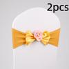 2pcs Vintage Satin Chair Sashes Band Multicolor Chair Back Flower Durable Chair Bow Tie  Birthday