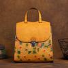 Cowhide Backpack Multi-purpose Chinese Style Retro Embossed Bag Vegetable Tanned Leather