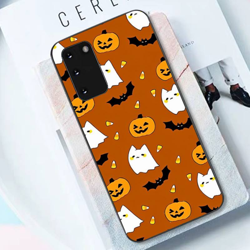 Helloween Cute Ghost Pumpkin Cat Phone Case for Samsung S10 21 20 9 8 Plus Lite S20 UlTRA 7edge