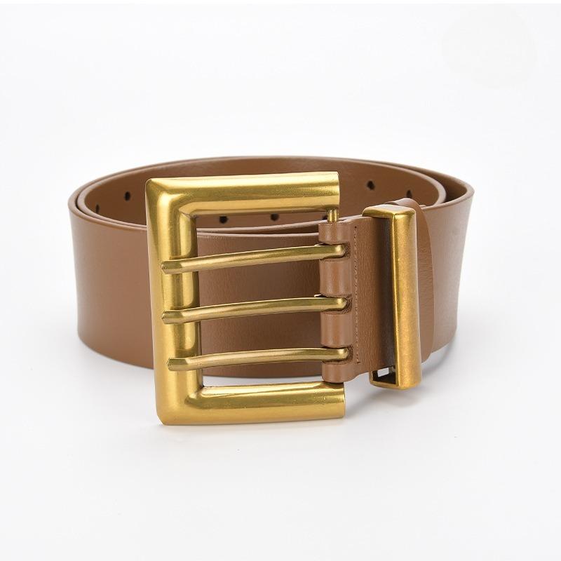Three-breasted Belt Extra Wide Coat Belt Stylish Women's Belt with Unique Buckle Decoration