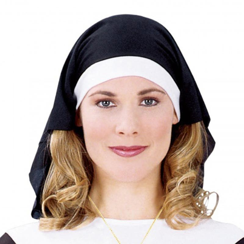 Nun Habits Hat Black and White Religious Cosplay Headwear Cosplay Halloween Costume Headpiece 1 чёрный
