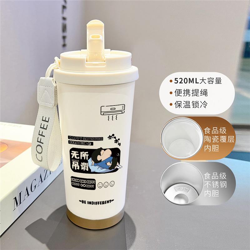 Cartoon Xiaoxin Thermos Cup 111 Stainless Steel Student High Value Office Coffee Cup Large Capacity Water Cup