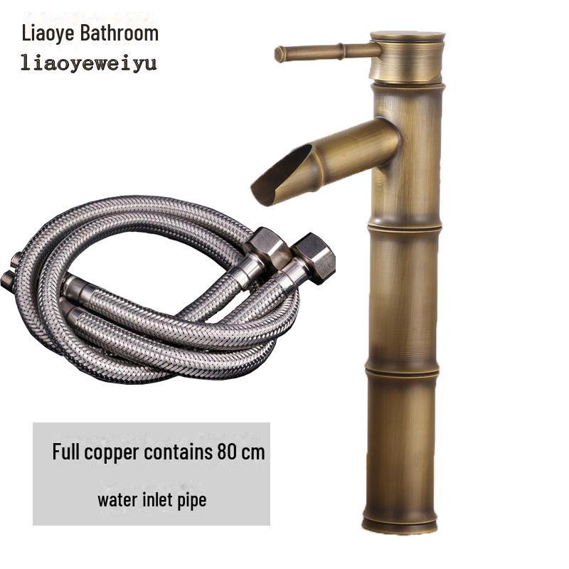 

Европейский античный медный бамбуковый смеситель для ванной – Смеситель для раковины с горячей/холодной водой для накладных раковин