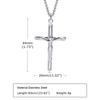 Stainless Steel Cross Necklace for Men, Christian Jesus Pendant Necklace, Catholicism Religious Faith Jewelry Easter Gifts