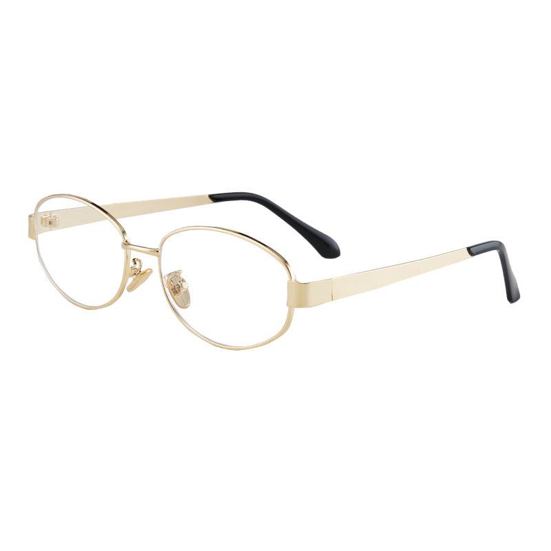 New Metal Oval Eyeglass Frames Women's INS Style Fashion Street Style Eyewear Anti Blue Light Glasses Non Prescription