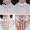 Women Party Necklace Hollow Out Lace Faux Pearl Decor Tassel Cosplay Jewelry Prom Halloween Carnival Choker Wedding Performance Neck Lightweight
