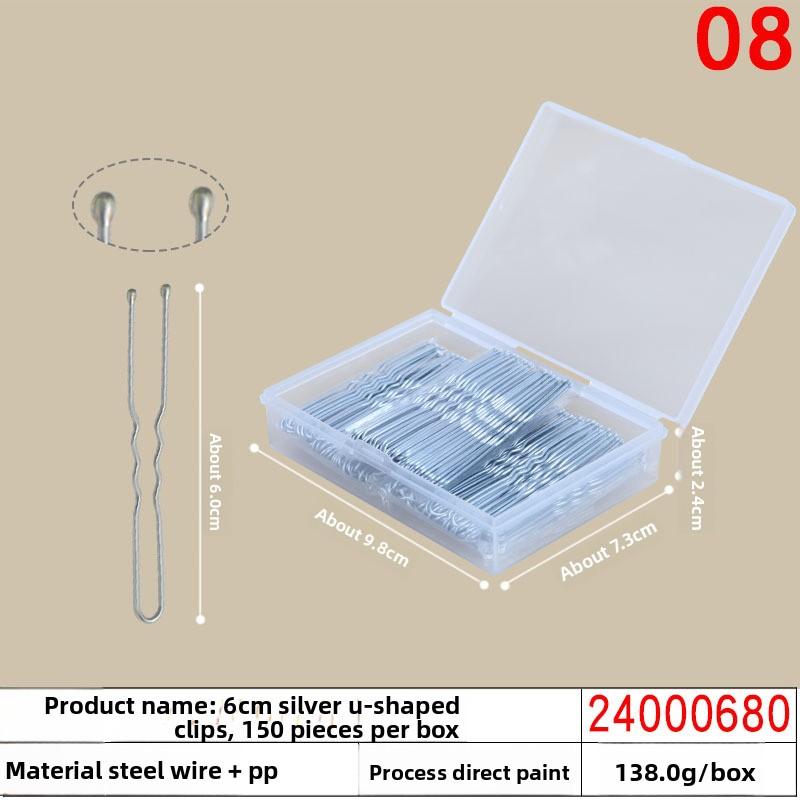 Black Steel Clip Box Contains A Straight Clip for The Bride's Updo Hairstyle Bangs Clip Wavy Hair Clip and Hair Accessory