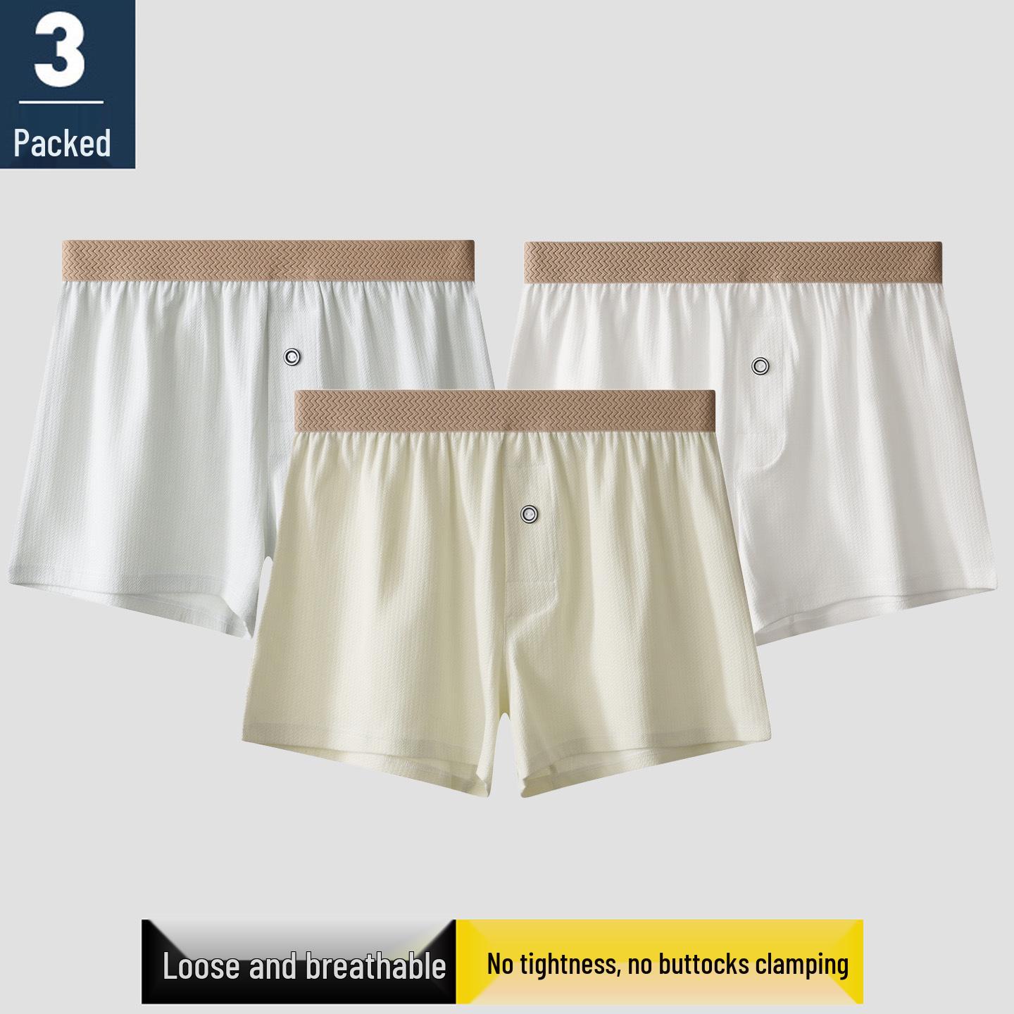

Чоловічі зручні бавовняні боксери - Дихаючі, вільні, А-силуету, Великих розмірів, Повсякденна білизна M (for 90-120 jin) світло-сірий колір/світло-зелений колір