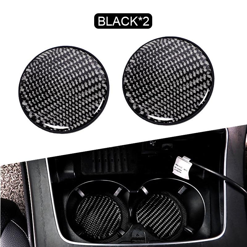 Non-slip Car Water Cup Pad Carbon Fiber Style Rubber Mat For Car Drink Coffe Bottle Holder Coaster