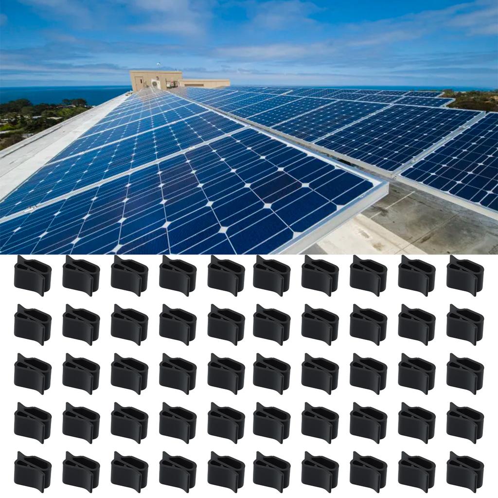 Cable Mount Solar Panel Clip Outdoor Plastic Temperature Resistant Waterproof Wire Holder Organizer 50Pcs Brandnew