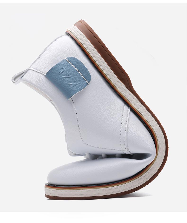Men's White Hand-Stitched Chelsea Boots, Size 38-50, Rubber Sole, Fashionable Business Casual Shoes