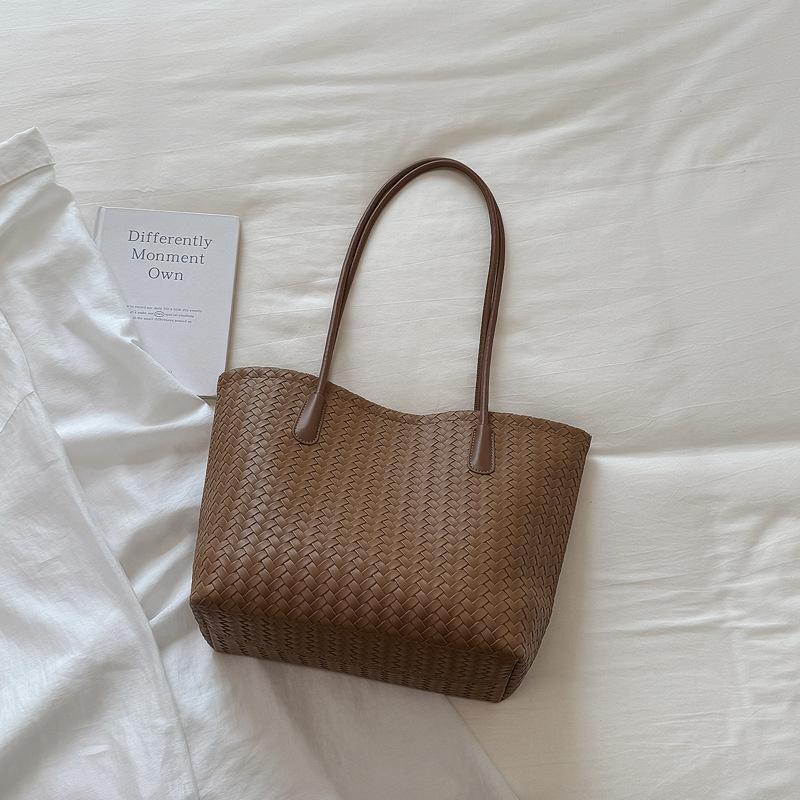 Tote Bag - Retro Woven Shoulder Bag - Hand-held Underarm Bag