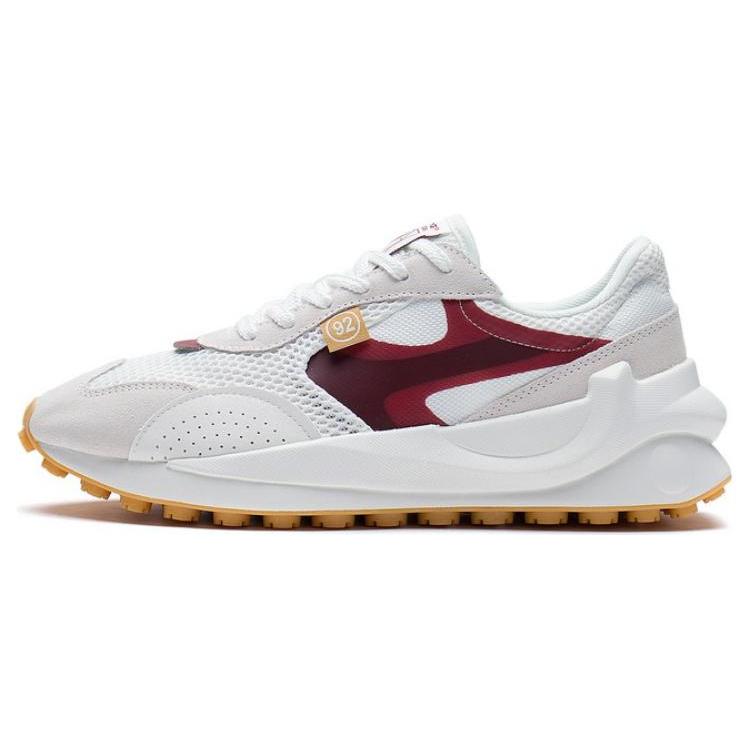 New LiNing Square Radius Cushioning Anti Slip And Wear Resistant Low Top Sports Casual Shoes Men's White Red AGCS107-5