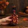 Halloween Party Table Decorations Autumn Witch Figurine, Desktop Decoration, Seasonal Resin Statue with Indoor Fall Home Accessories Leaf Gown