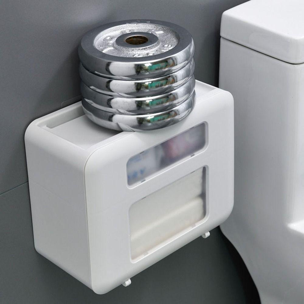 Wall Mounted Toilet Paper Box Large Capacity Roll Paper Storage Rack Sundries Storage Box  for Home