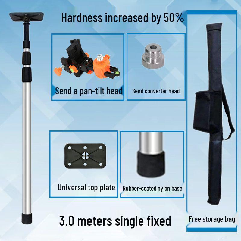 Adjustable Stainless Steel Infrared Spirit Level Rod with Fine-Tuning